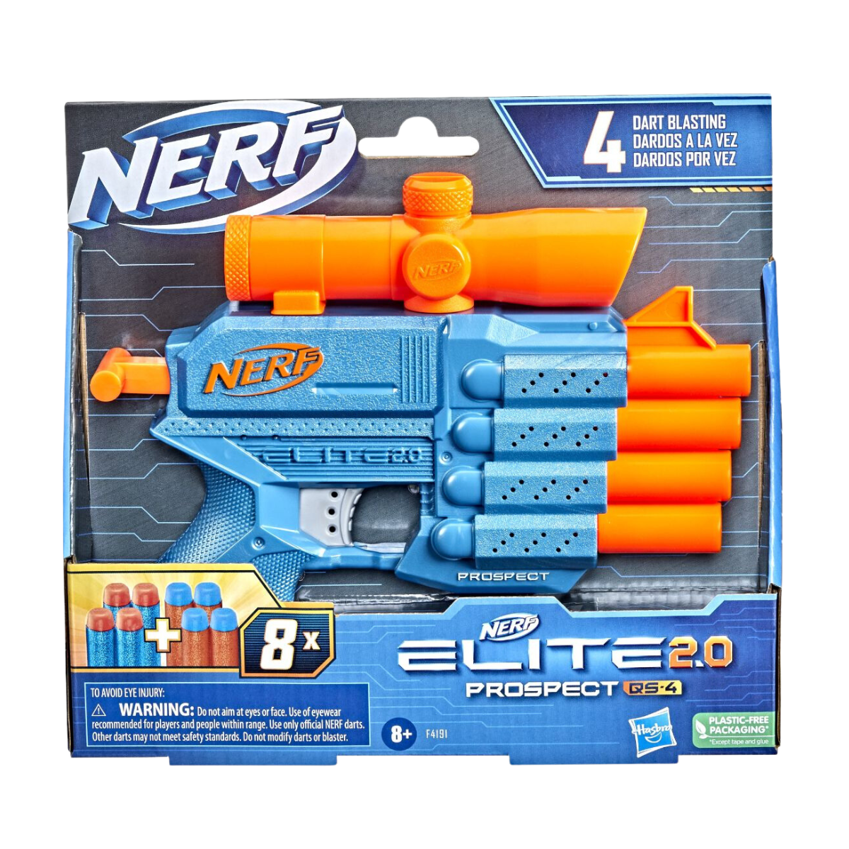 Buy Original Nerf Elite 2.0 Prospect QS4 Dart Blaster with 8 Darts