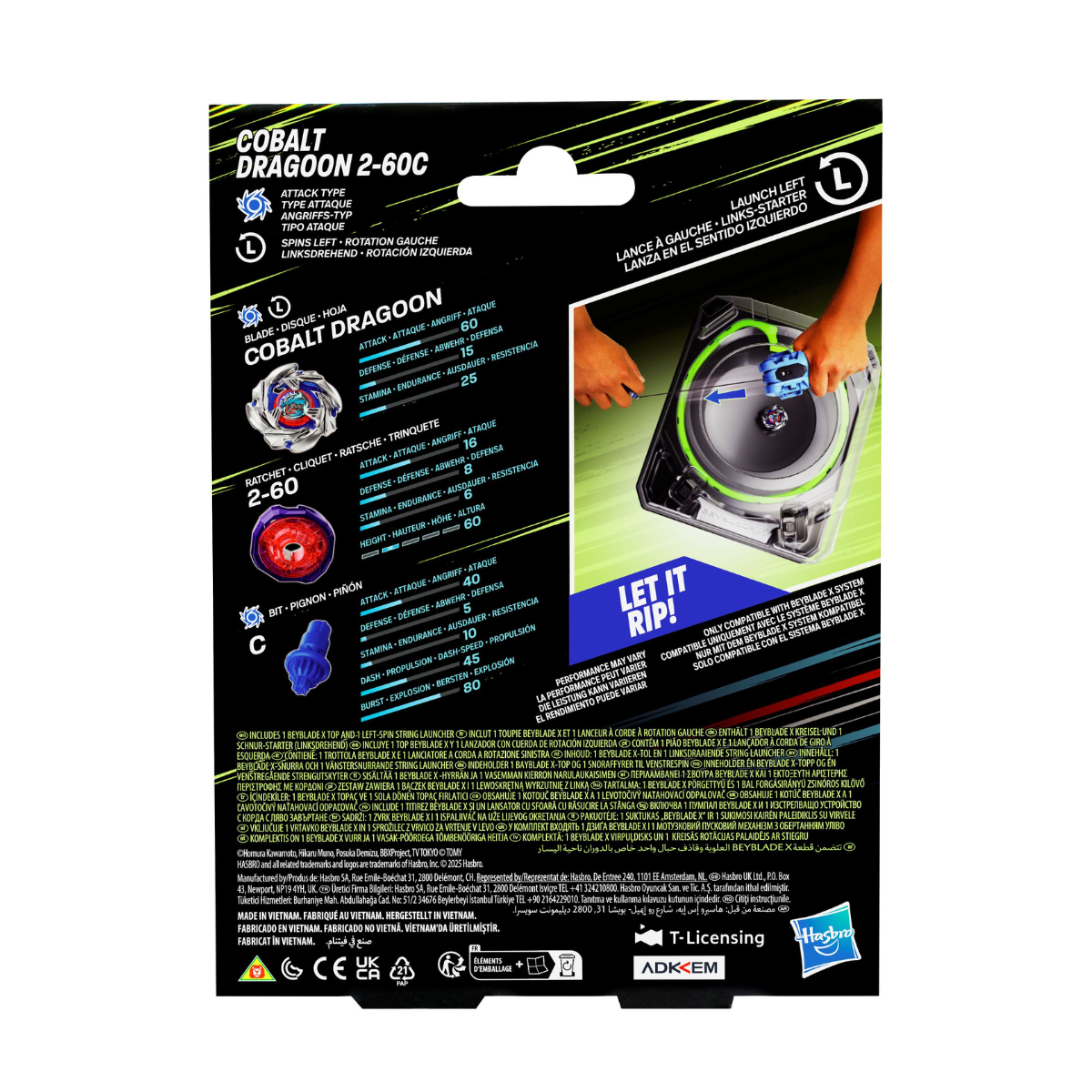 Beyblade X Cobalt Dragoon 2-60C Launcher Set