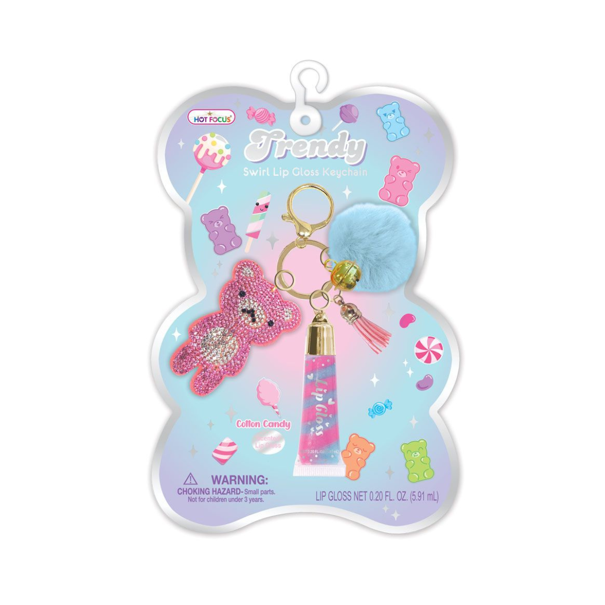 Hot Focus | Trendy Lip Gloss con llavero Gummy Bear