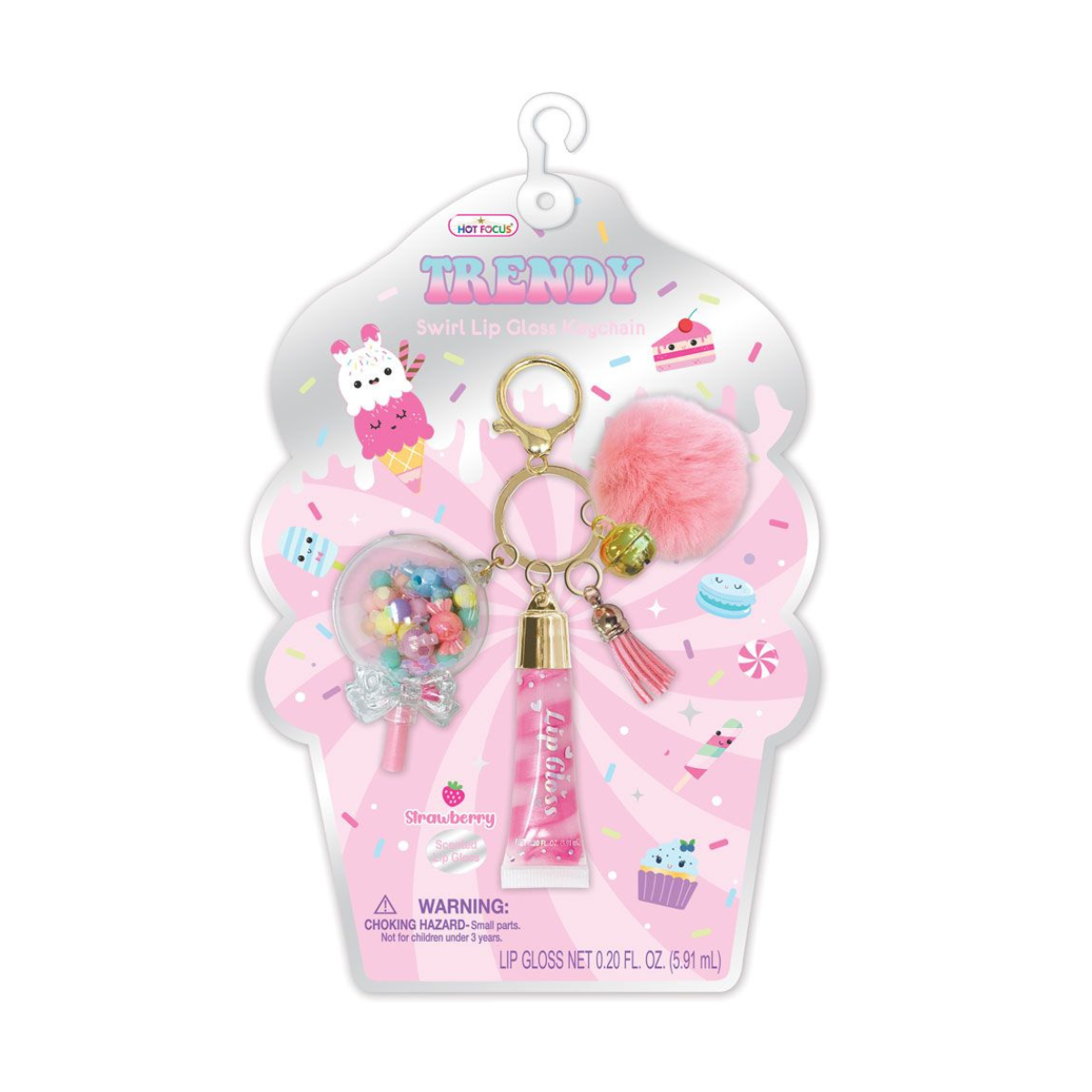 Hot Focus | Trendy Lip Gloss con Llavero Sweets