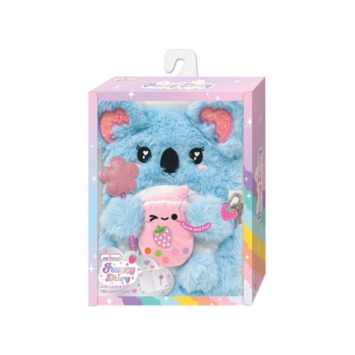 Hot Focus | Fuzzy Diary con Cerradura y Llaves Koala