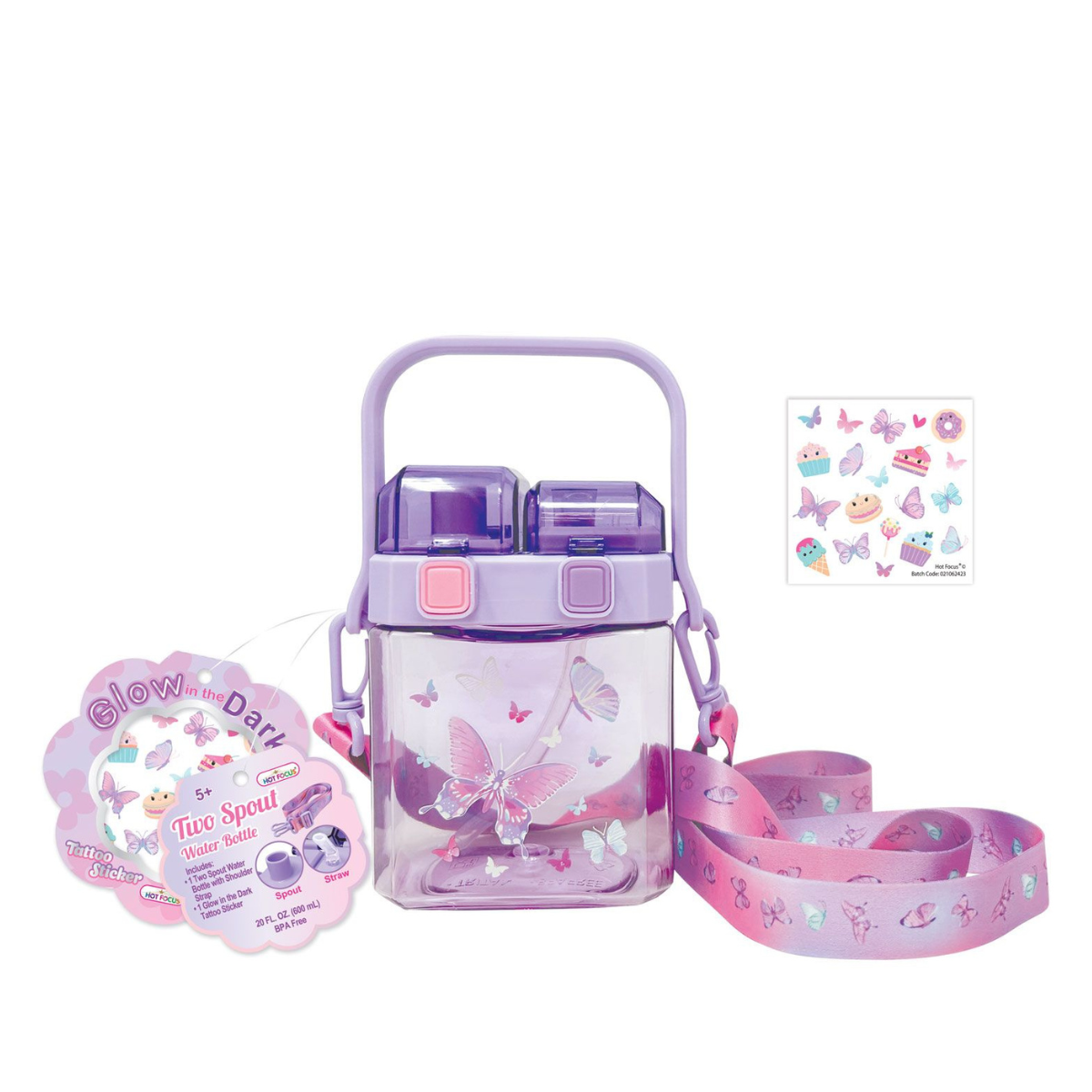 Hot Focus | Botella de Agua Two Spouts Mariposa Tie Dye