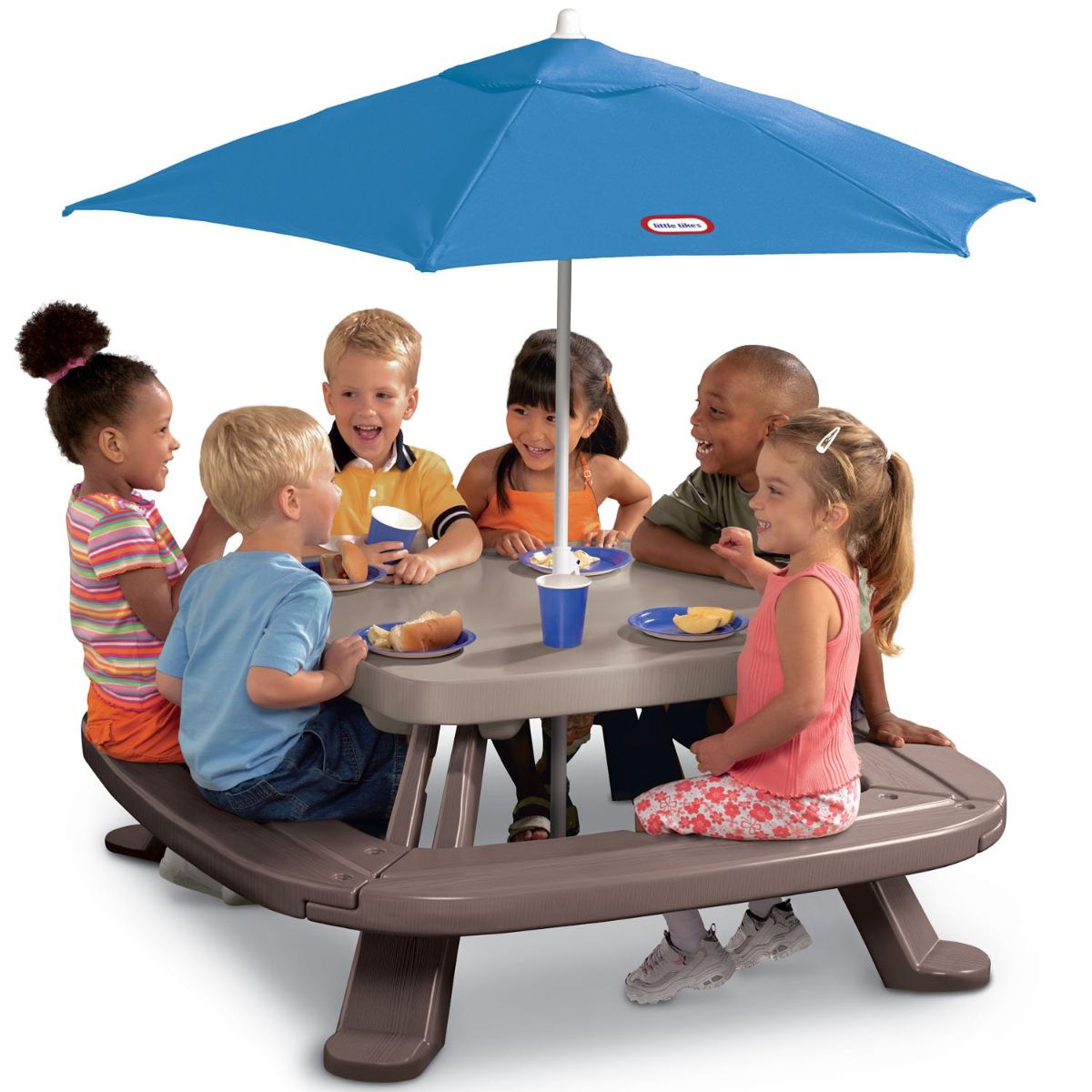 Fold &#39;n Store Sicnic Table With Market Umbrella