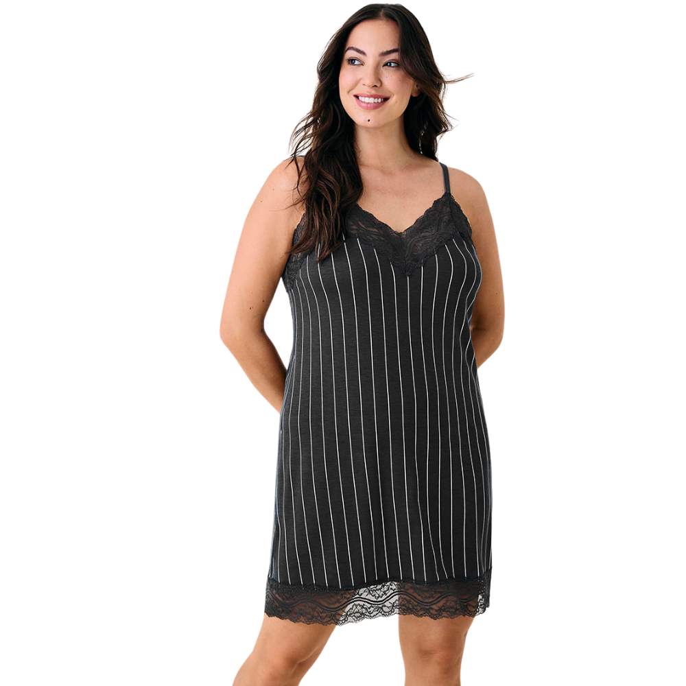 Hope | Camisón de tirantes finos en viscosa estampada y encaje Love Stories