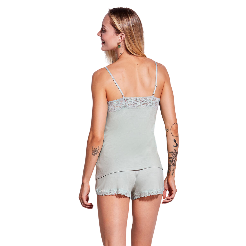 Hope | Short Doll De Tirantes Finos En Viscosa Y Encaje Happy