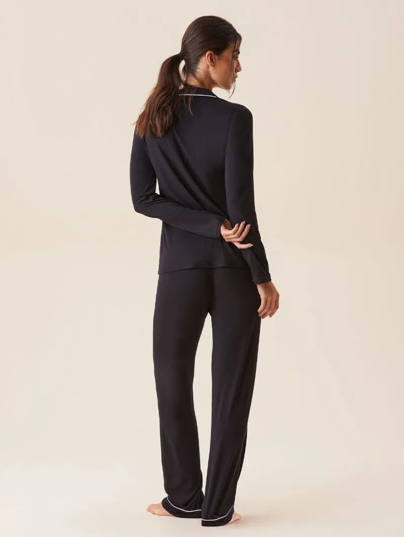 Hope | Pijamas Largo en Viscosa con Ribetes Mosqueta para Dama