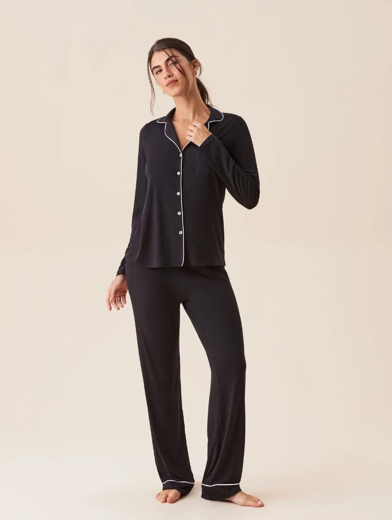 Hope | Pijamas Largo en Viscosa con Ribetes Mosqueta para Dama
