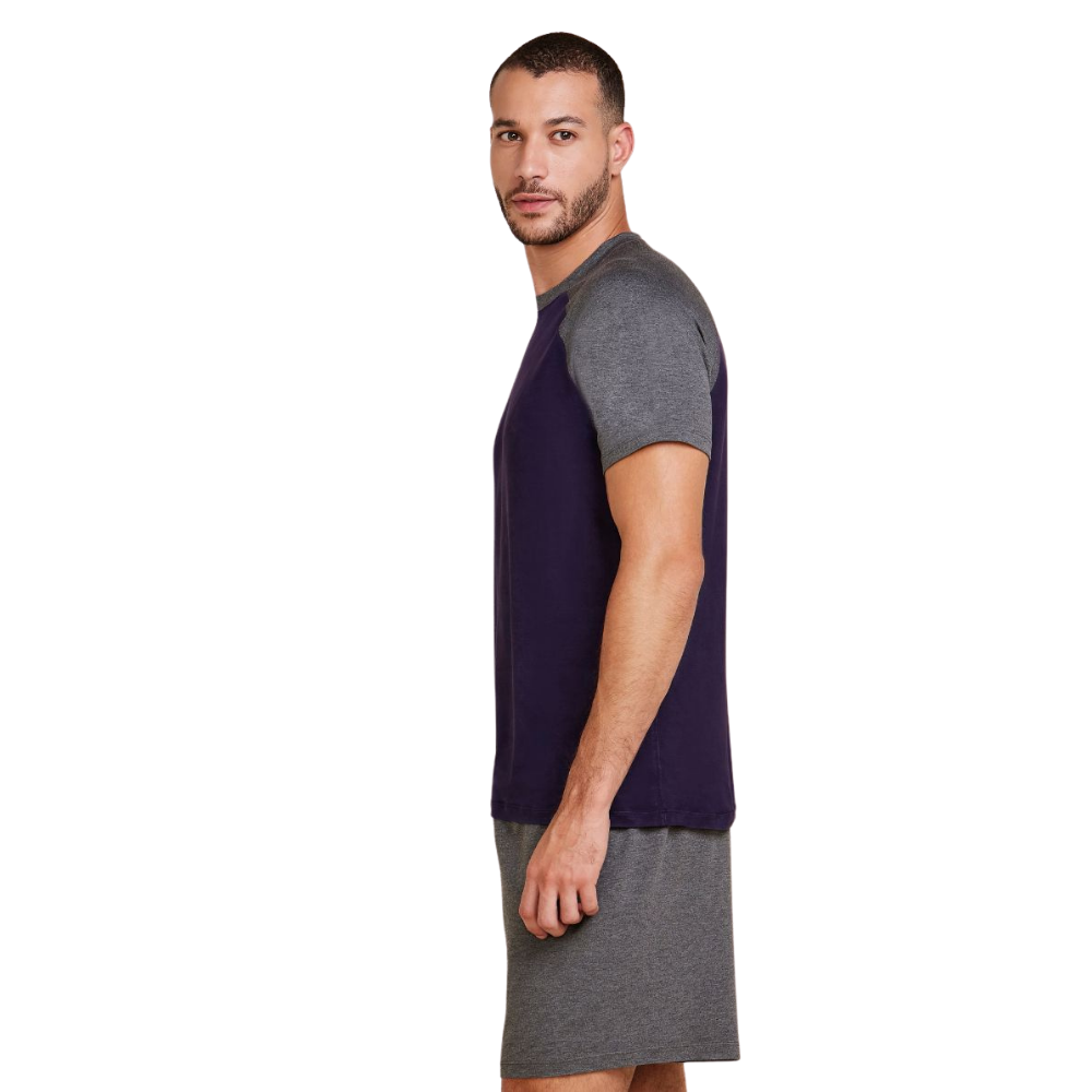 Hope | Pijama Corto Masculino Bicolor Raglán en Viscosa