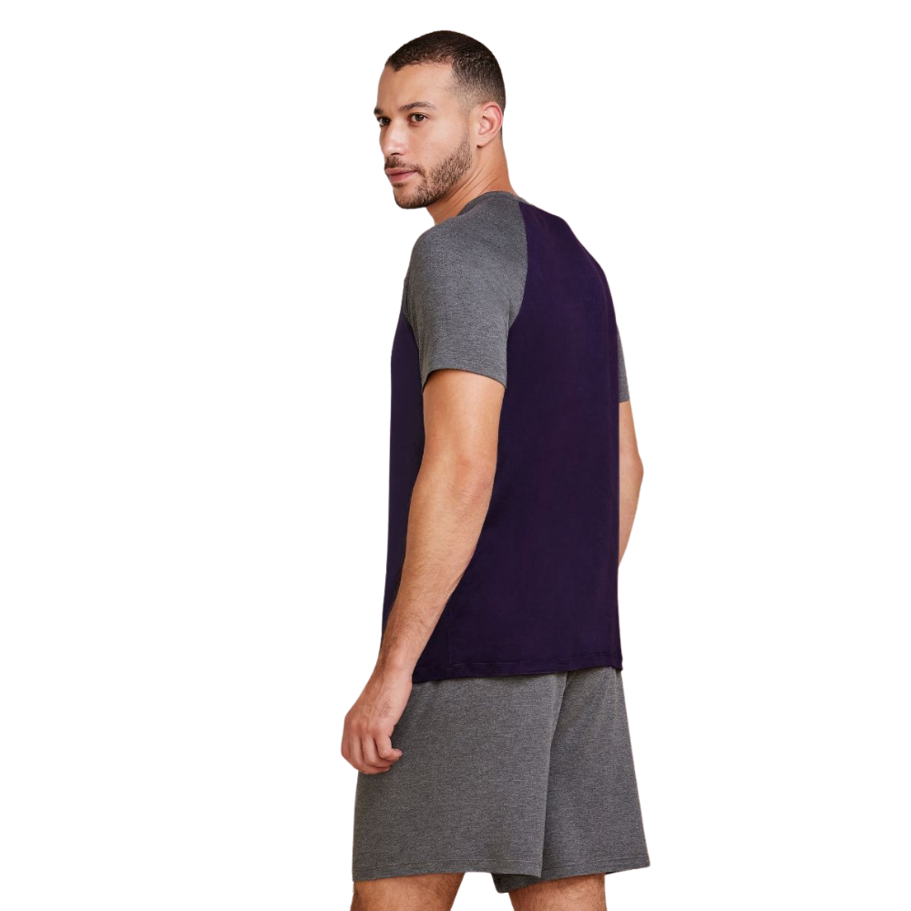 Hope | Pijama Corto Masculino Bicolor Raglán en Viscosa