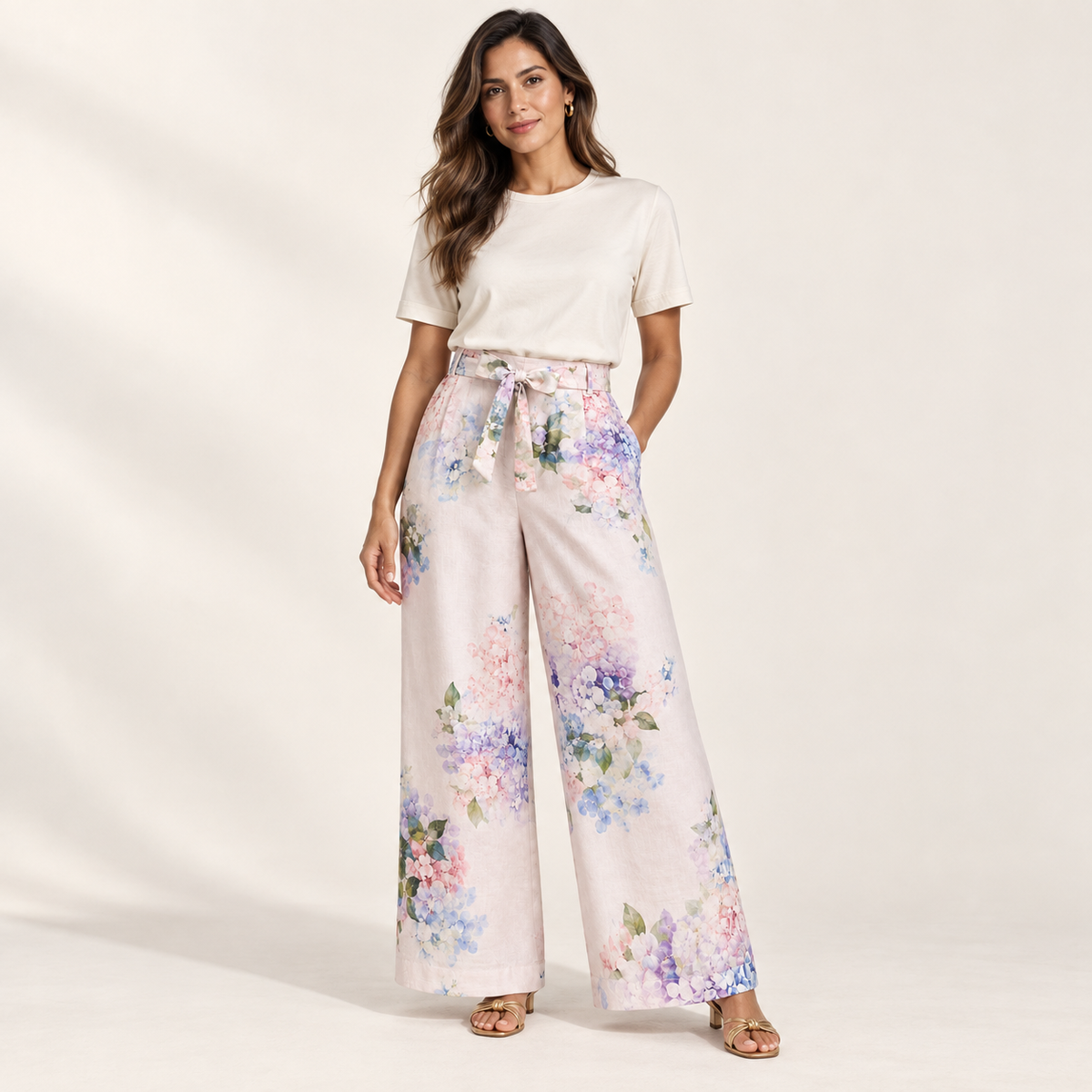 Olea Pantalón palazzo floral