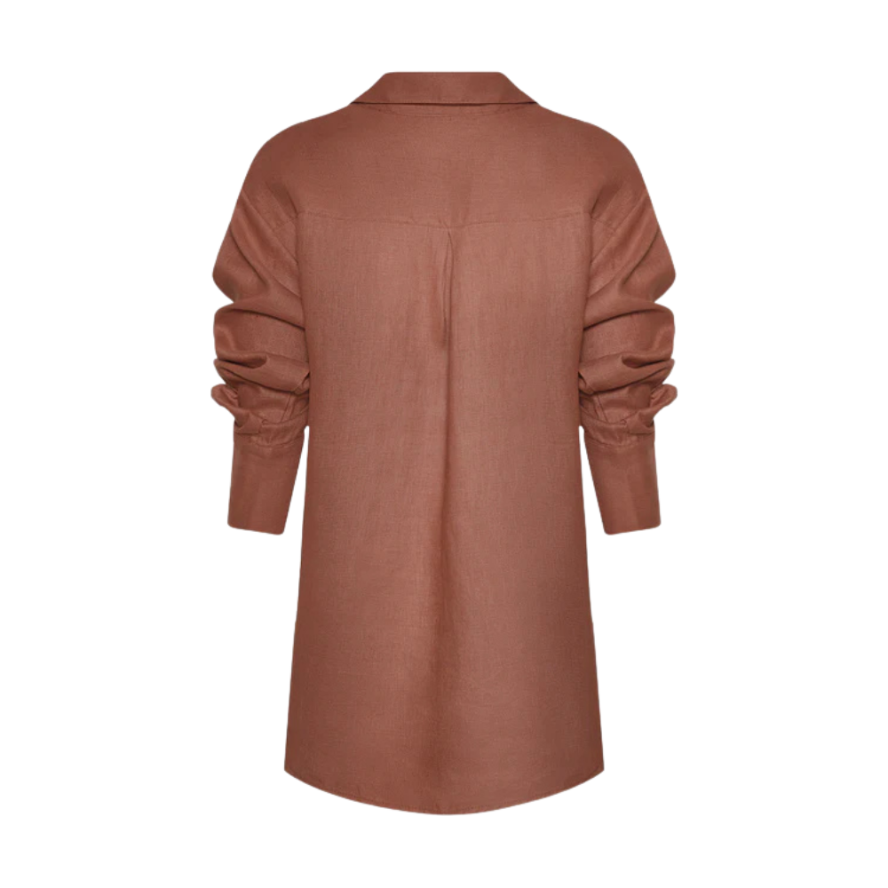 Camisa Giorgina Padova en lino oversize, vista posterior