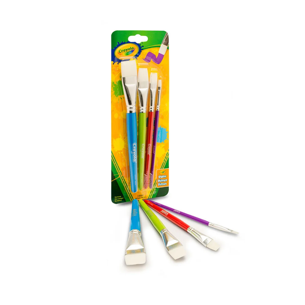 Crayola | Juego de pinceles grandes, 4 unidades, planos
