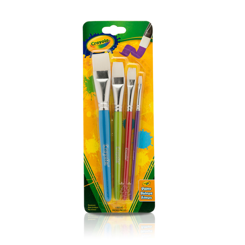 Crayola | Juego de pinceles grandes, 4 unidades, planos