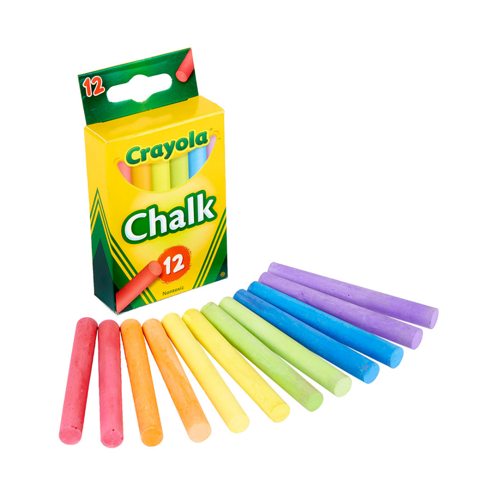 Crayola | Tiza Infantil Multicolor, 12 Unidades