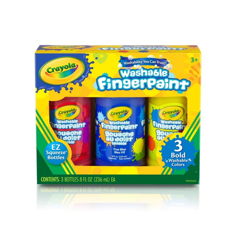 Crayola | Pintura para Dedos Lavable y Atrevida, Colores Primarios