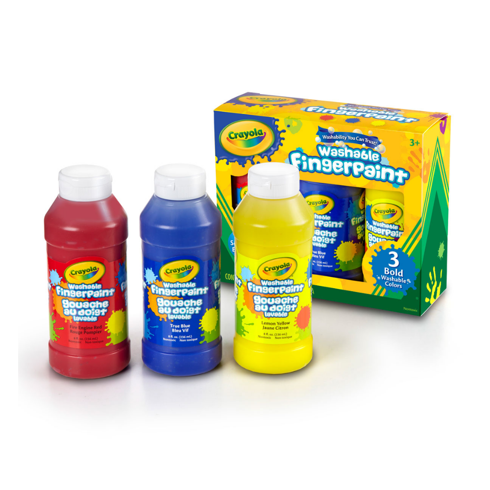 Crayola | Pintura para Dedos Lavable y Atrevida, Colores Primarios