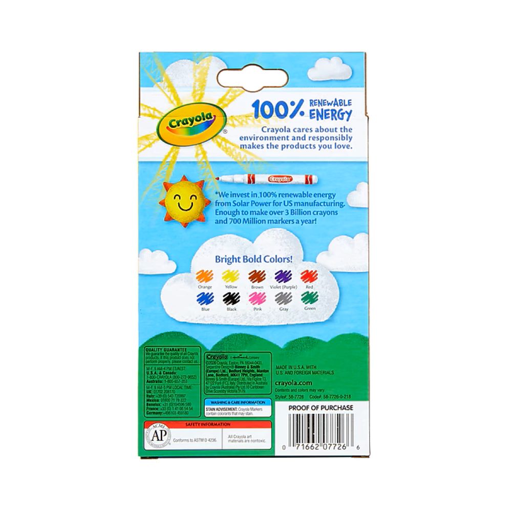 Crayola | Marcadores Clásicos de Punta Fina