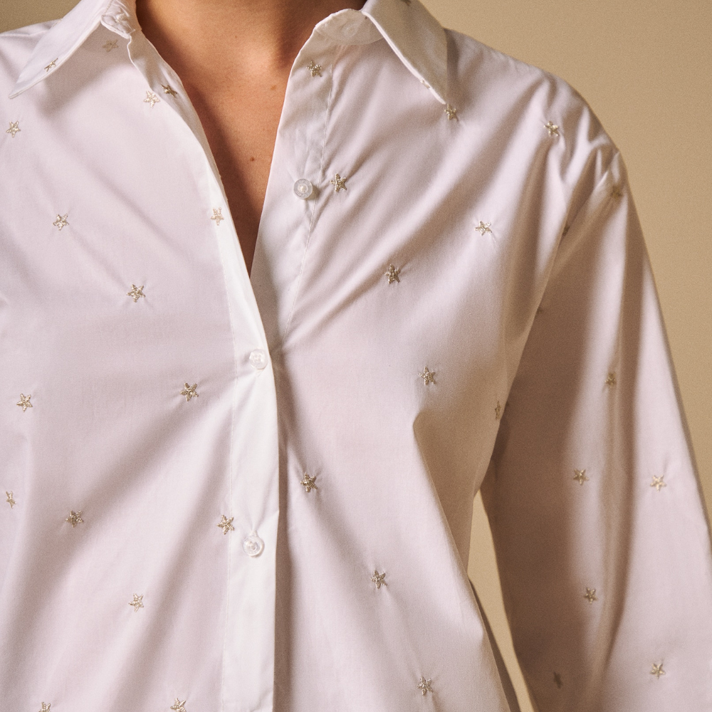 Esprit | Camisa con Bordados de Estrella