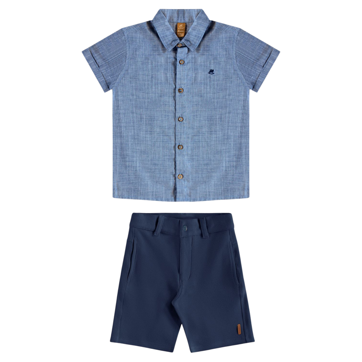 Up Baby | Conjunto Camisa En Tejido y Bermuda