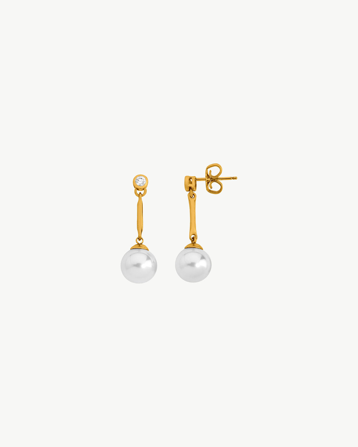 Majorica | Selene Pendientes Plata Dorada Perla