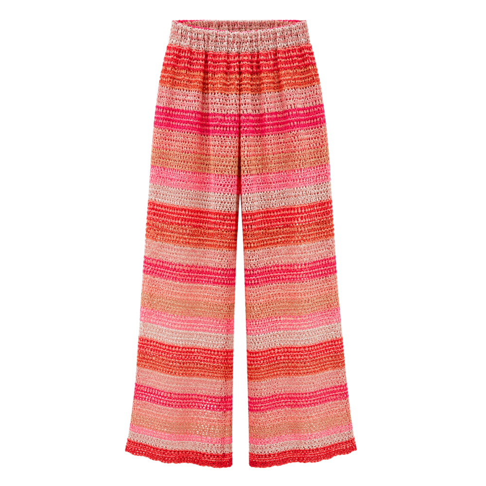 Olea | Pantalón Tejido Multicolor Estilo Flare para Dama