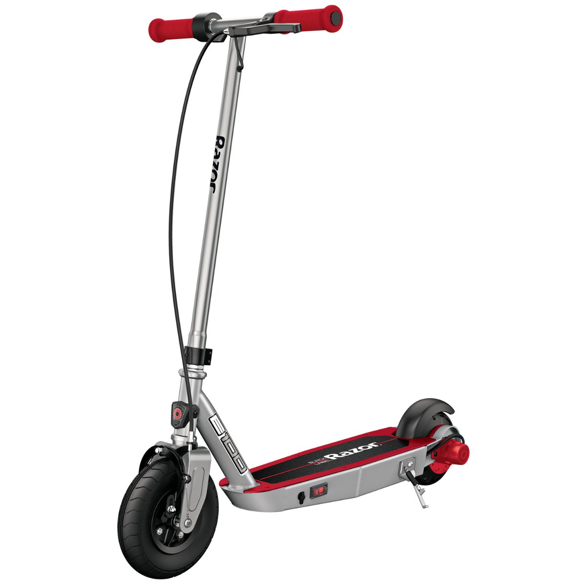 Razor E100 Scooter Eléctrico, Black Label, Plata/Rojo