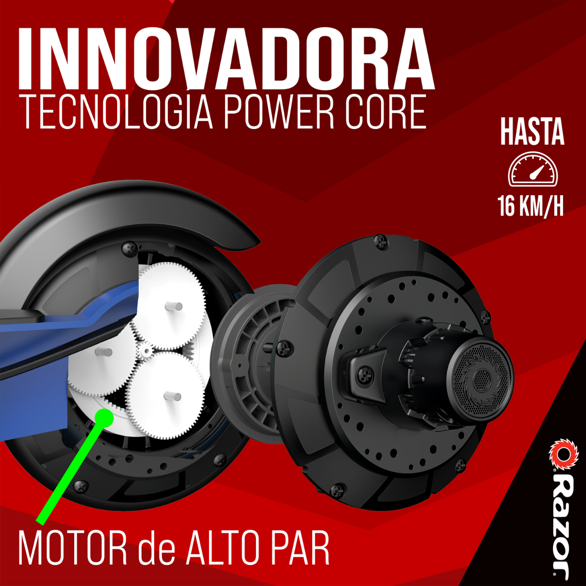 Razor E100 Scooter Eléctrico  Black Label, Azul