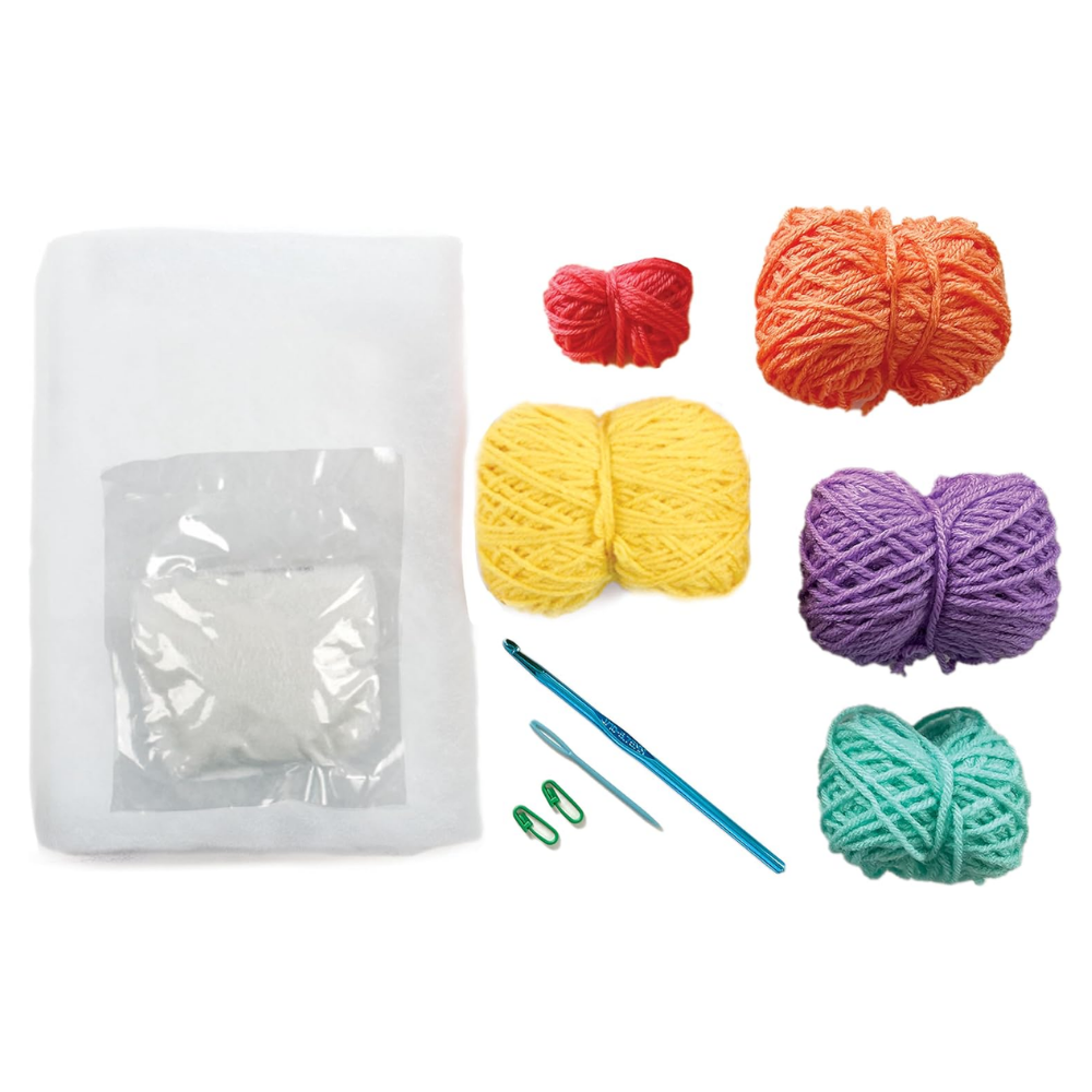 Anker Play | kit  Bolsa de hongos y almohada de cara sonriente Learn to Crochet