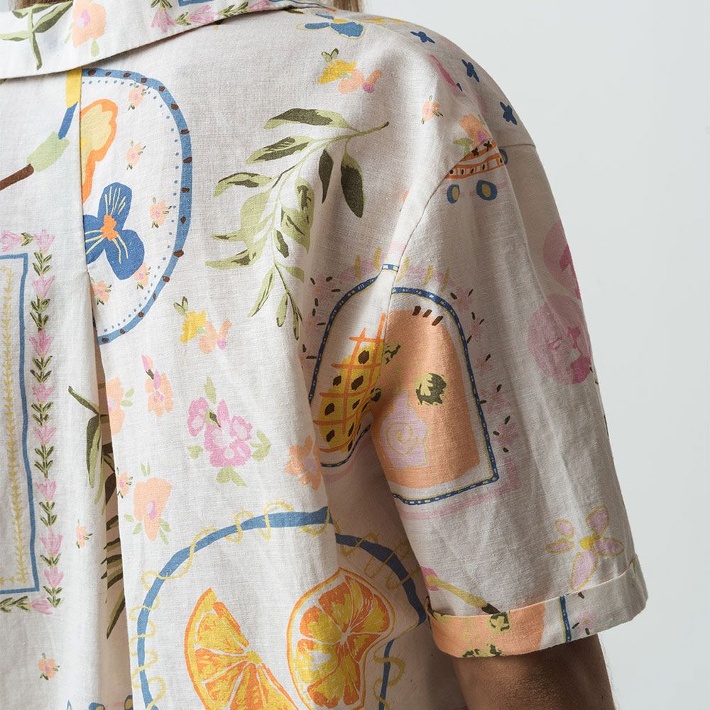 NAF NAF | Camisa Manga Corta con Estampado de Flores.