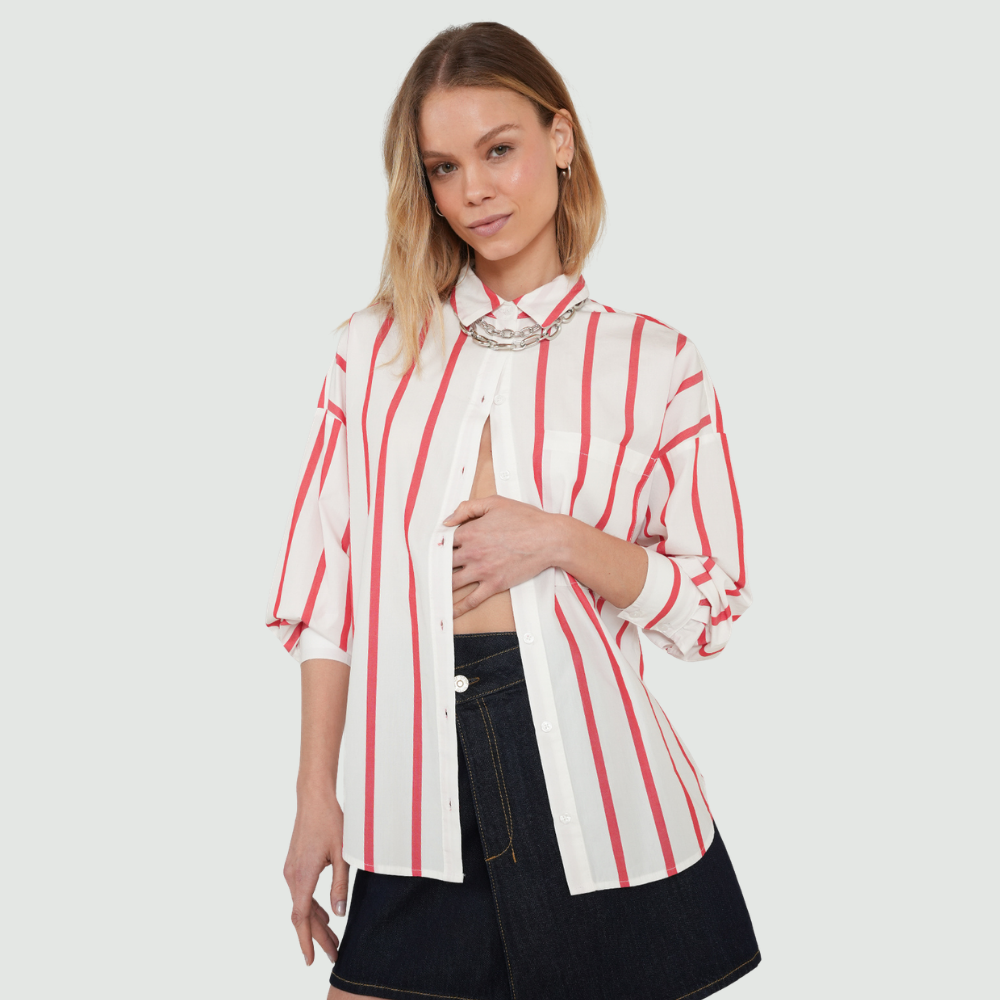 Naf Naf  |  Camisa con rayas en contraste