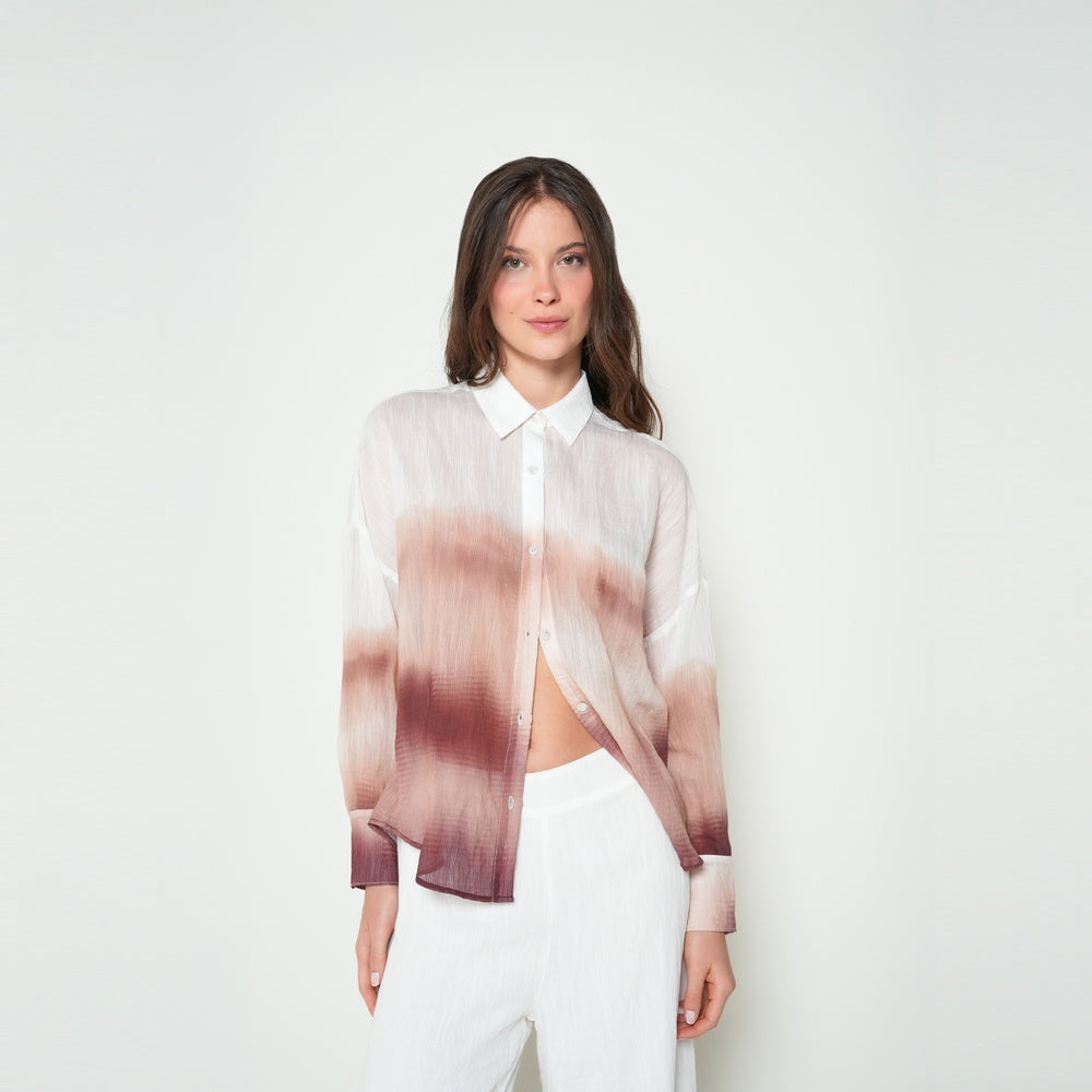 NAF NAF | Camisa Manga Larga Estampado Continuo