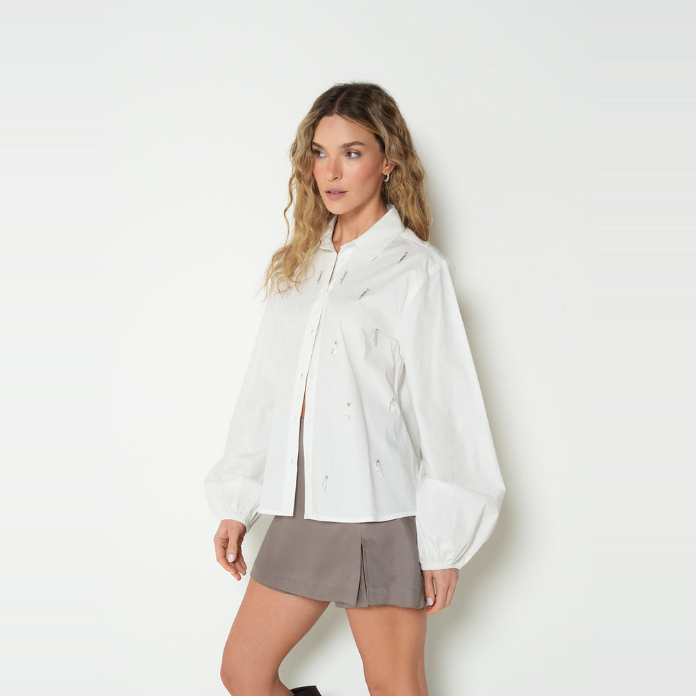 013H378 "CAMISA, CRUDO MARFIL, S