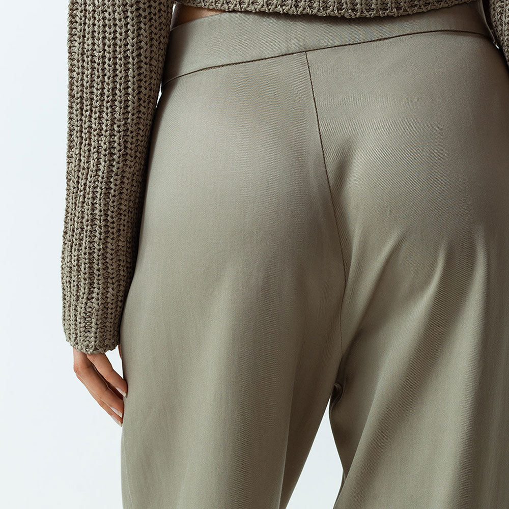 Naf Naf Pantalón Flora Verde Oleoso