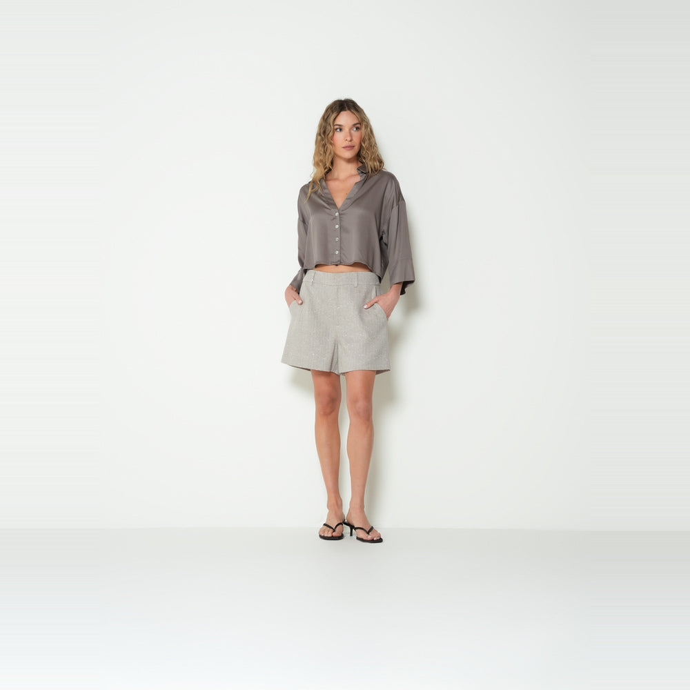NAF NAF | Short tiro alto con brillos