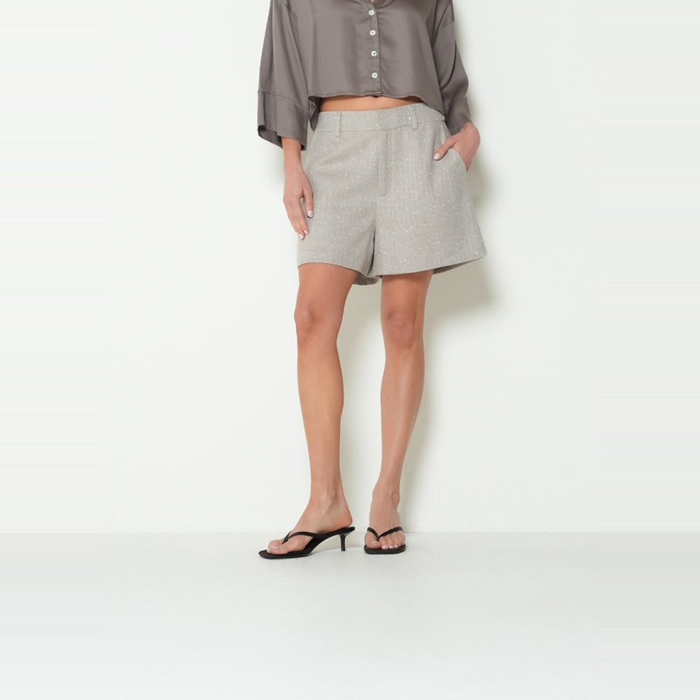 NAF NAF | Short tiro alto con brillos