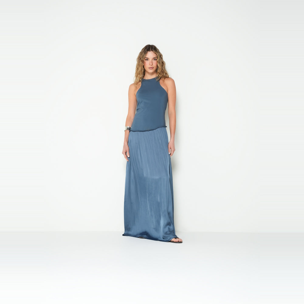 NAF NAF | Vestido suelto manga sisa cuello redondo