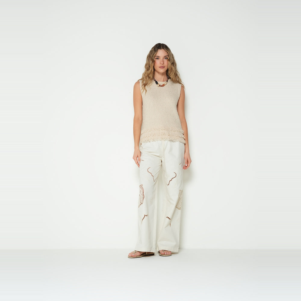 NAF NAF | Camiseta tejida con flecos