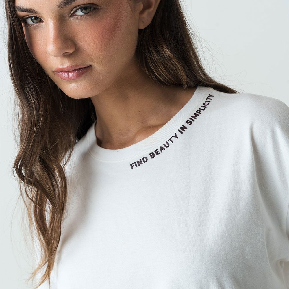 NAF NAF | Camiseta Manga Corta Con Letras Bordadas