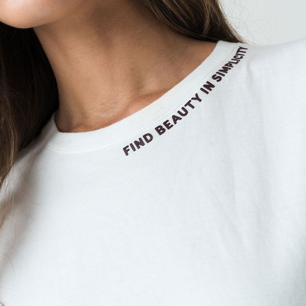 NAF NAF | Camiseta Manga Corta Con Letras Bordadas