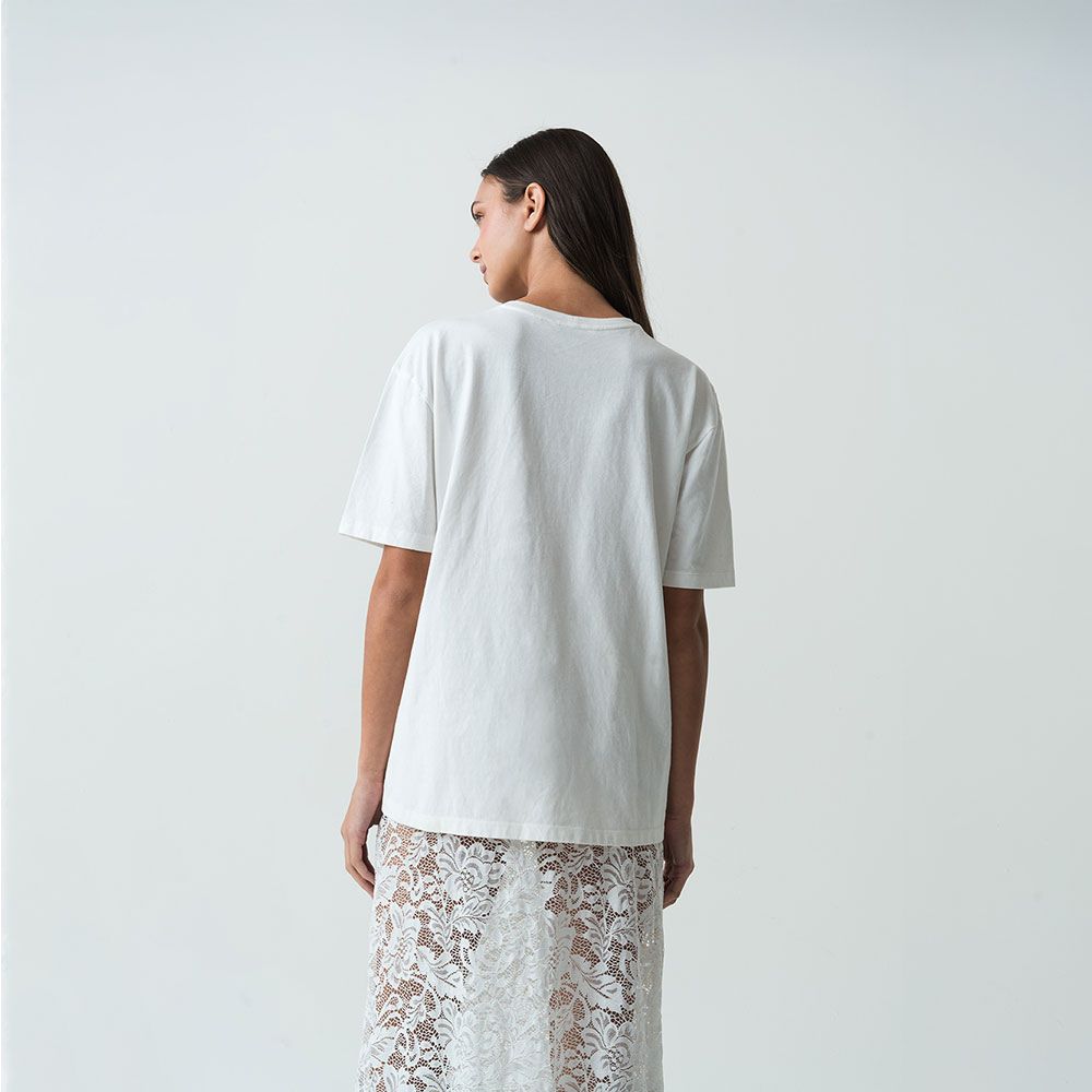 NAF NAF | Camiseta Manga Corta Con Letras Bordadas