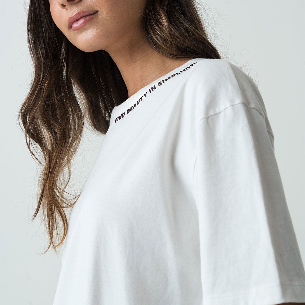 NAF NAF | Camiseta Manga Corta Con Letras Bordadas
