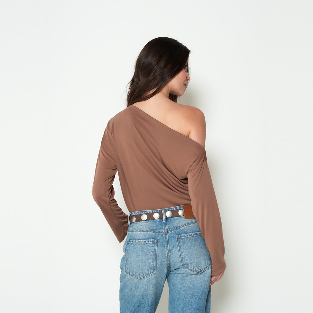 NAF NAF | Camiseta manga larga cuello asimétrico