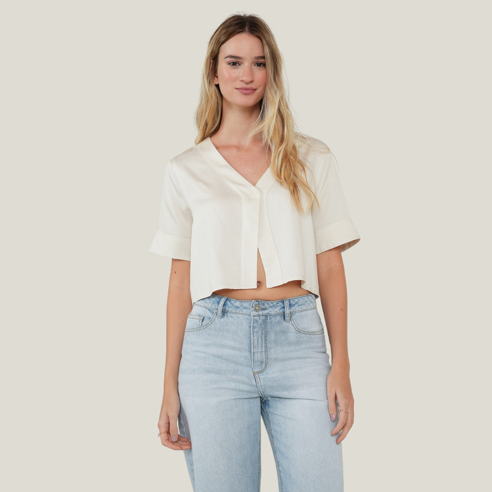 Naf Naf  |  Camisa Corta Con Escote