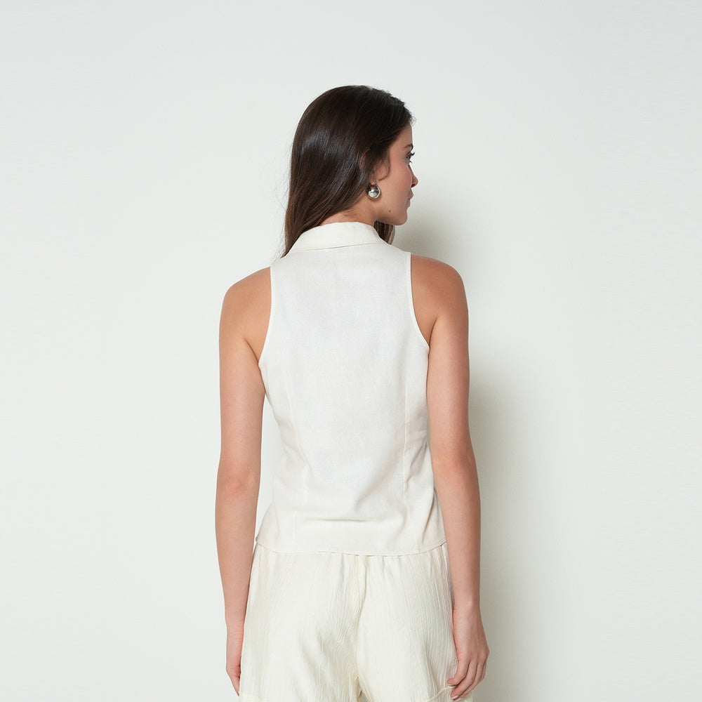 NAF NAF | Camisa Manga Sisa Cuello en V
