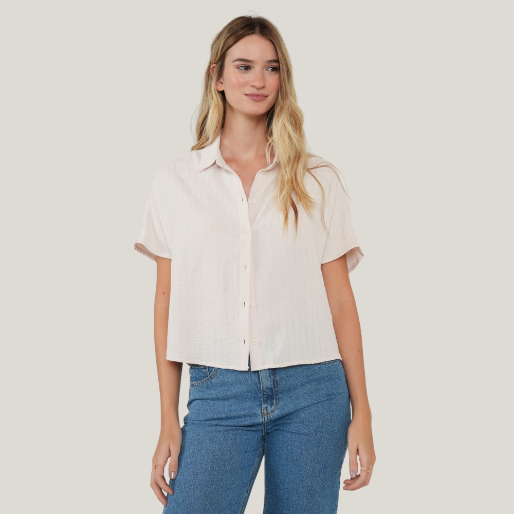 Naf Naf  |  Camisa Corta Con Brillo