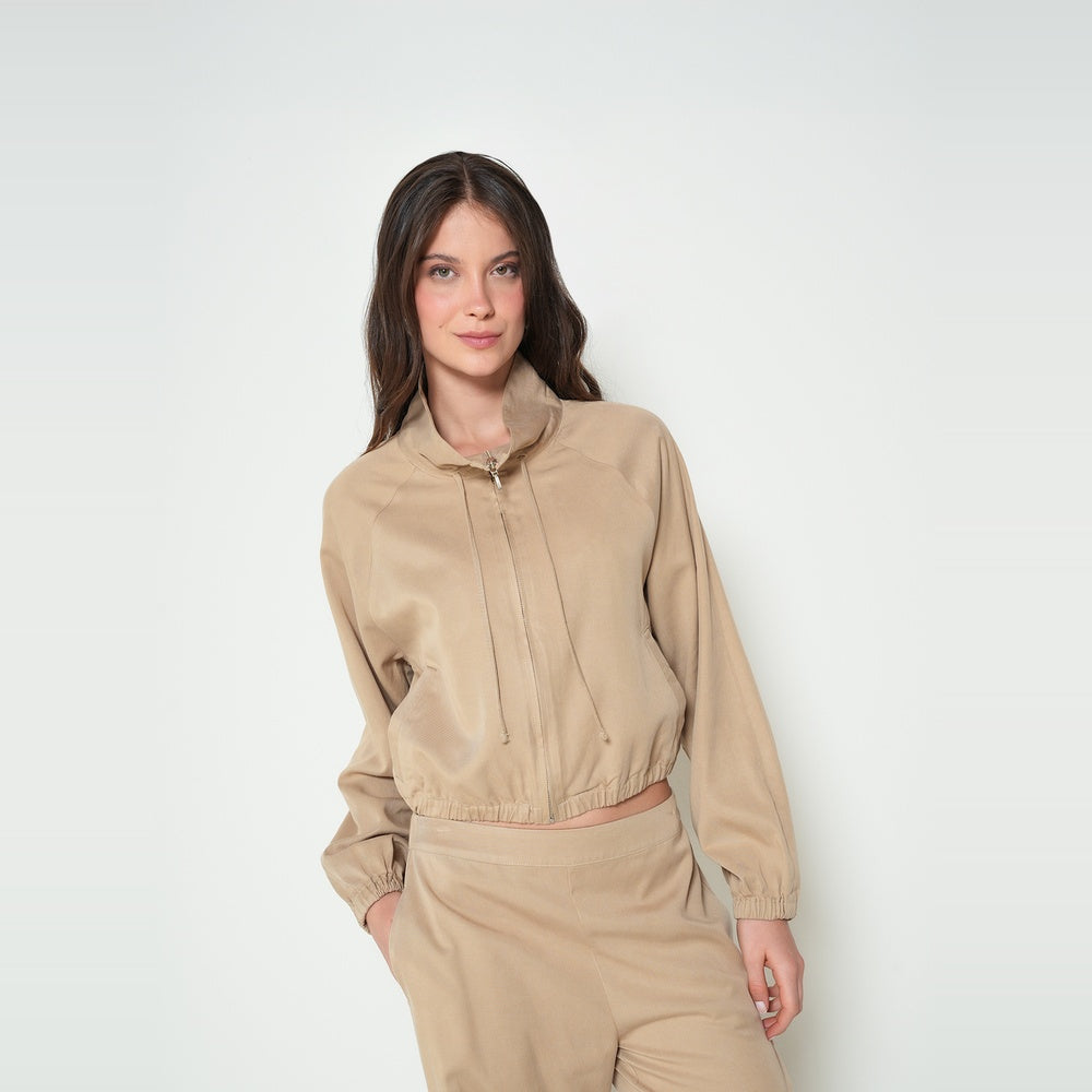 NAF NAF | Chaqueta rompe vientos cuello alto