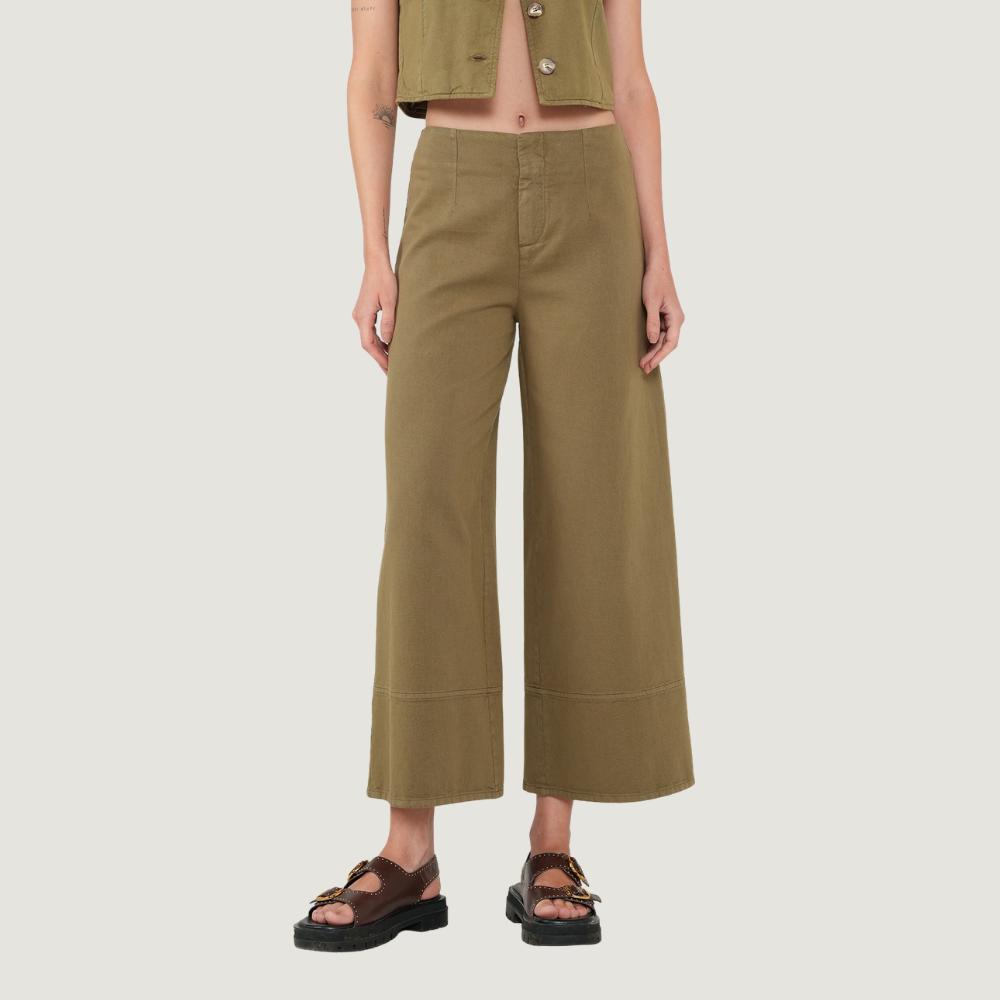 Naf Naf  |  Pantalón Wide Leg Con Prenses