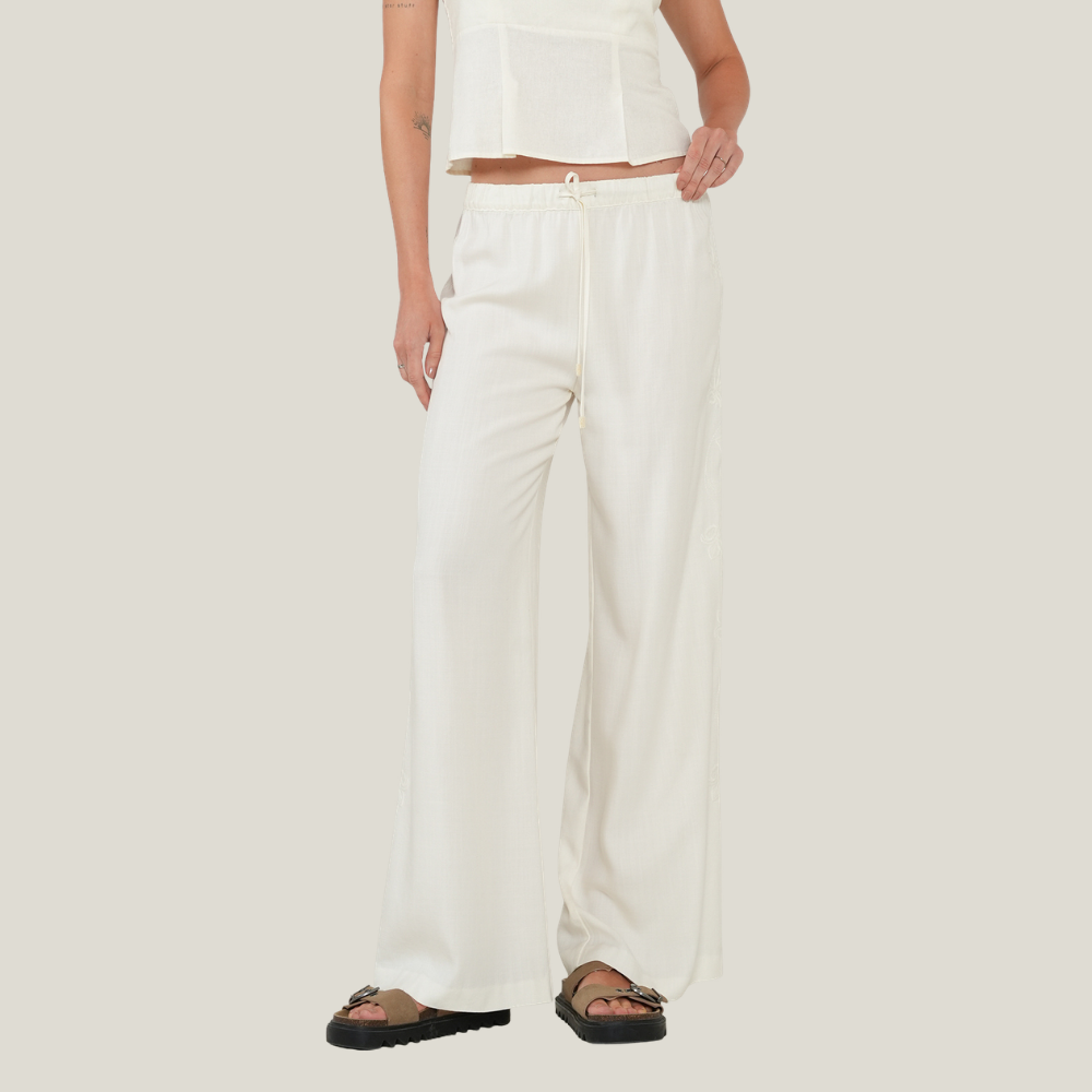 Naf Naf  |  Pantalón Wide Leg Con Bordado