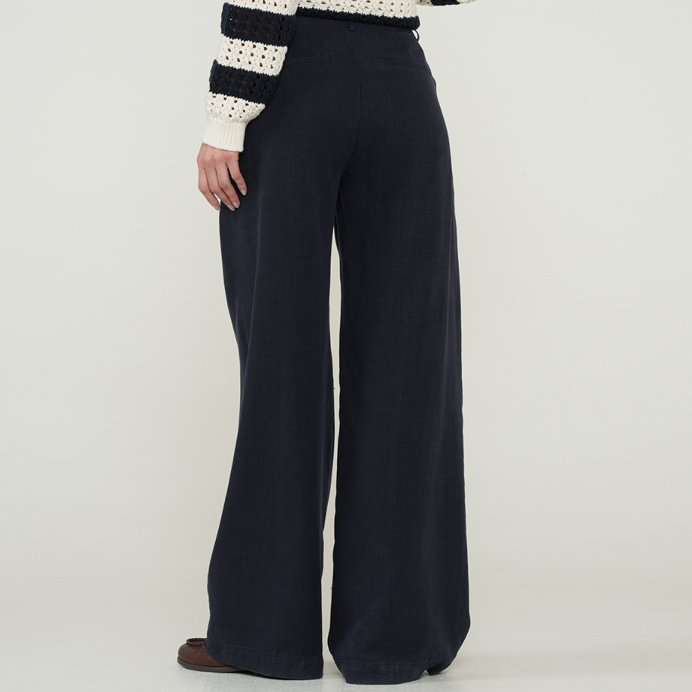 Naf Naf  |  Pantalón Wide Leg Con Pretina Asimétrica