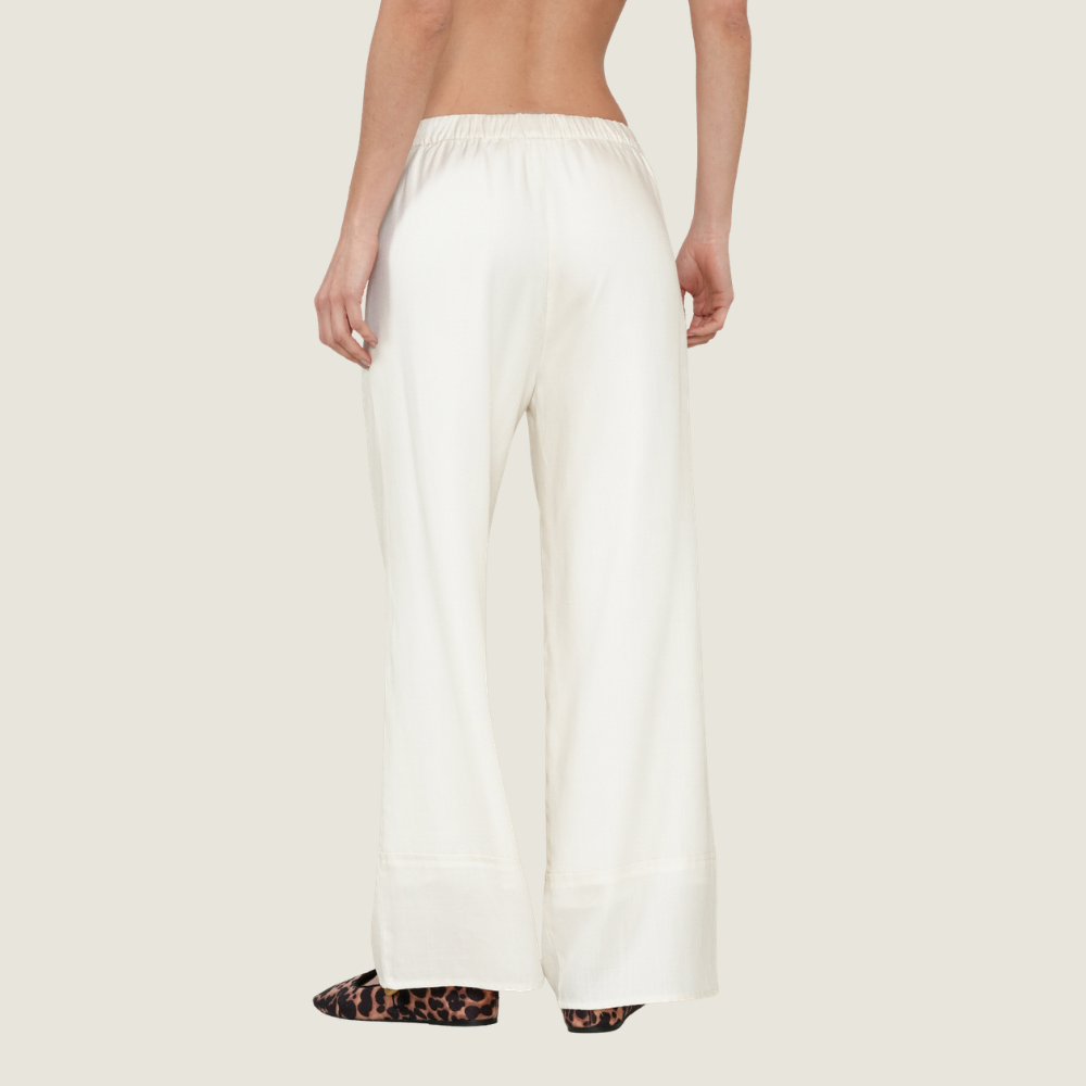 Naf Naf  |  Pantalón Wide Leg Con Bordado Marino